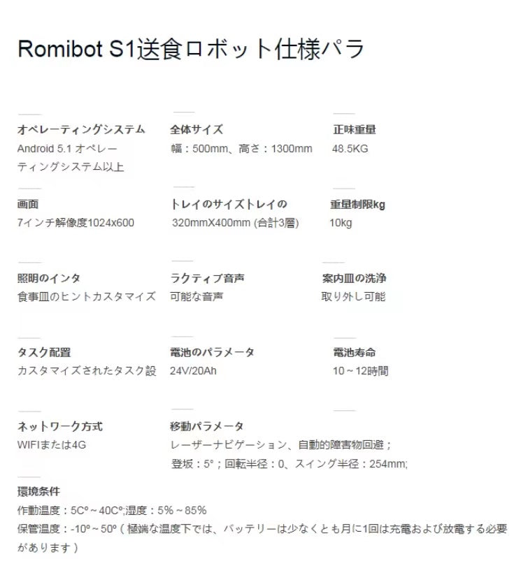 スマートデリバリーロボット　Romibot S1